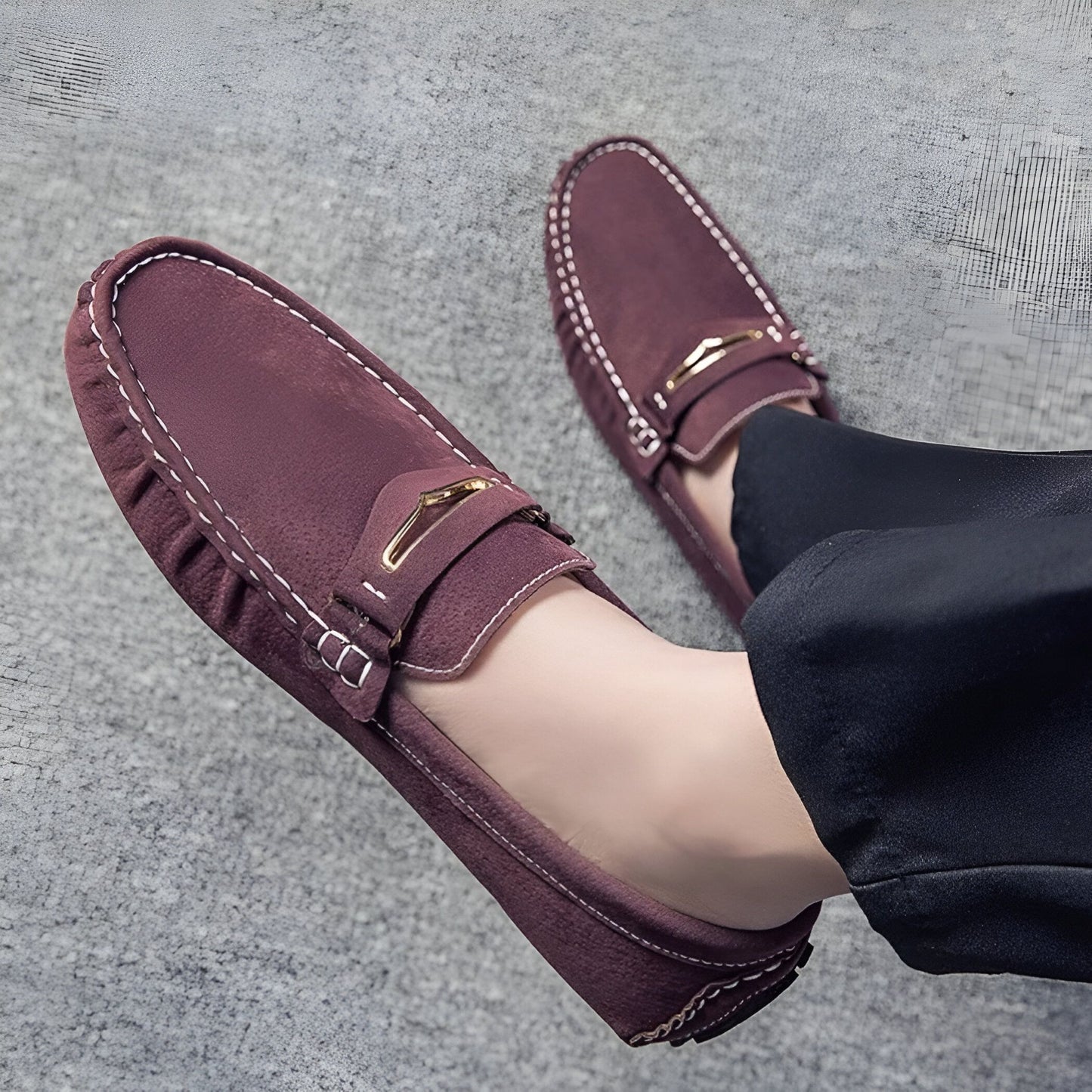 Nova Mocassins Homme Daim Colorés Confortables