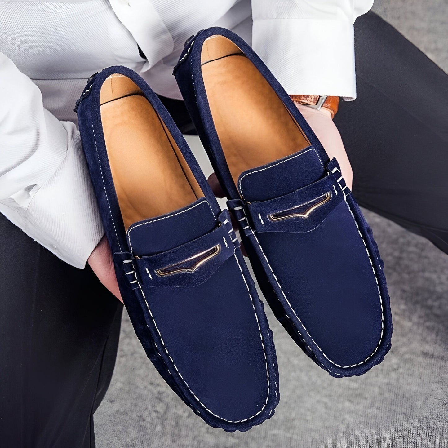 Nova Mocassins Homme Daim Colorés Confortables