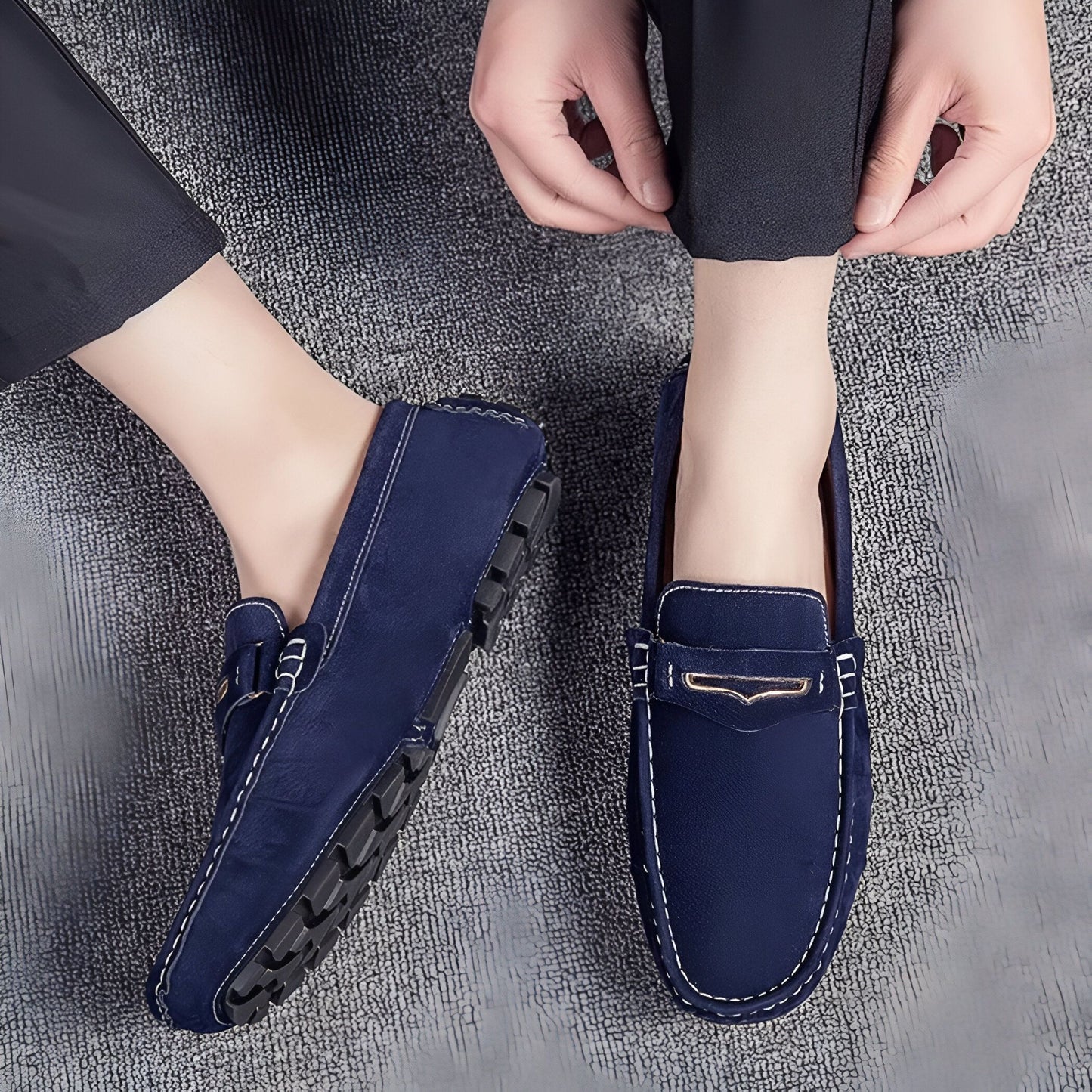 Nova Mocassins Homme Daim Colorés Confortables