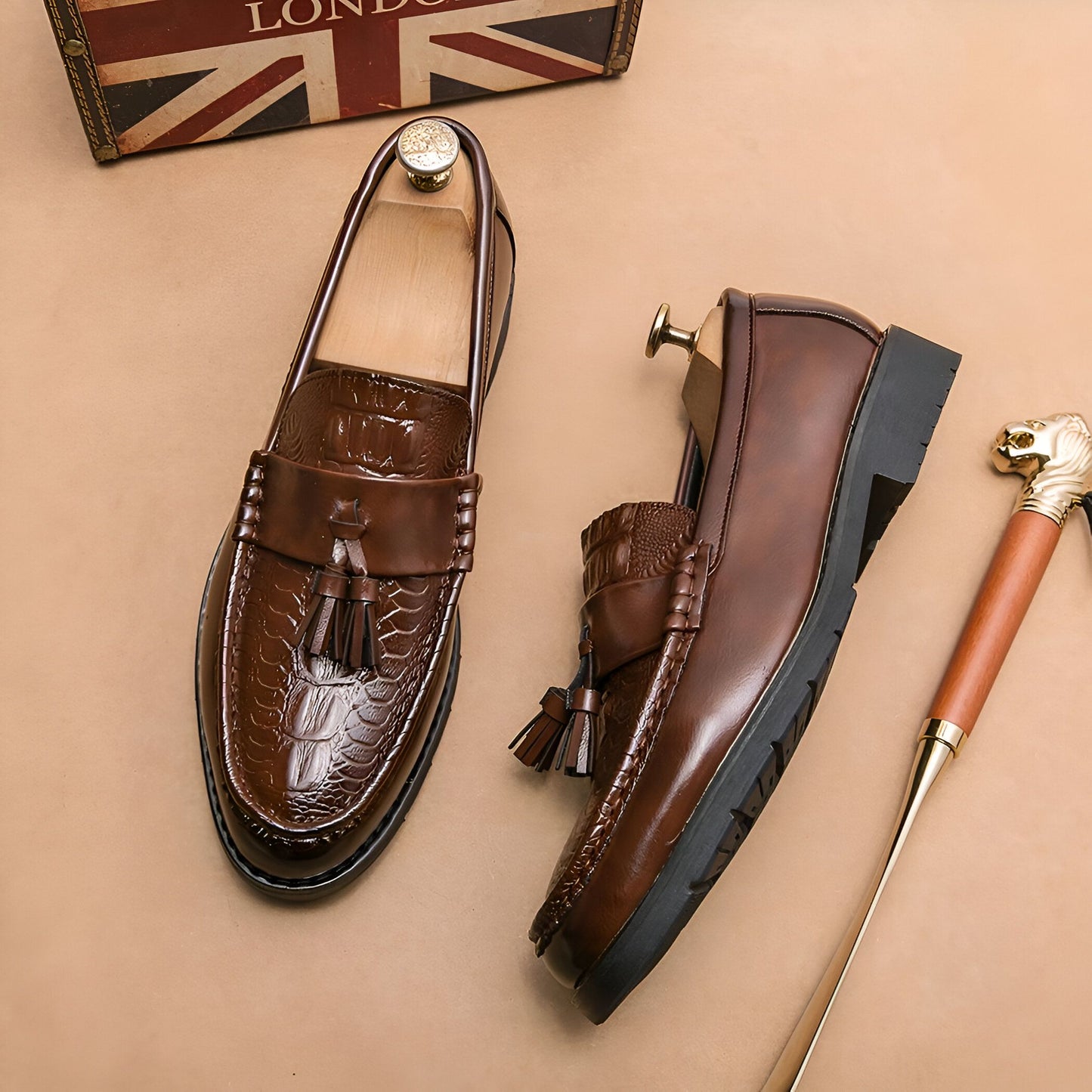 LuxeStep Mocassins cuir homme glands confortables