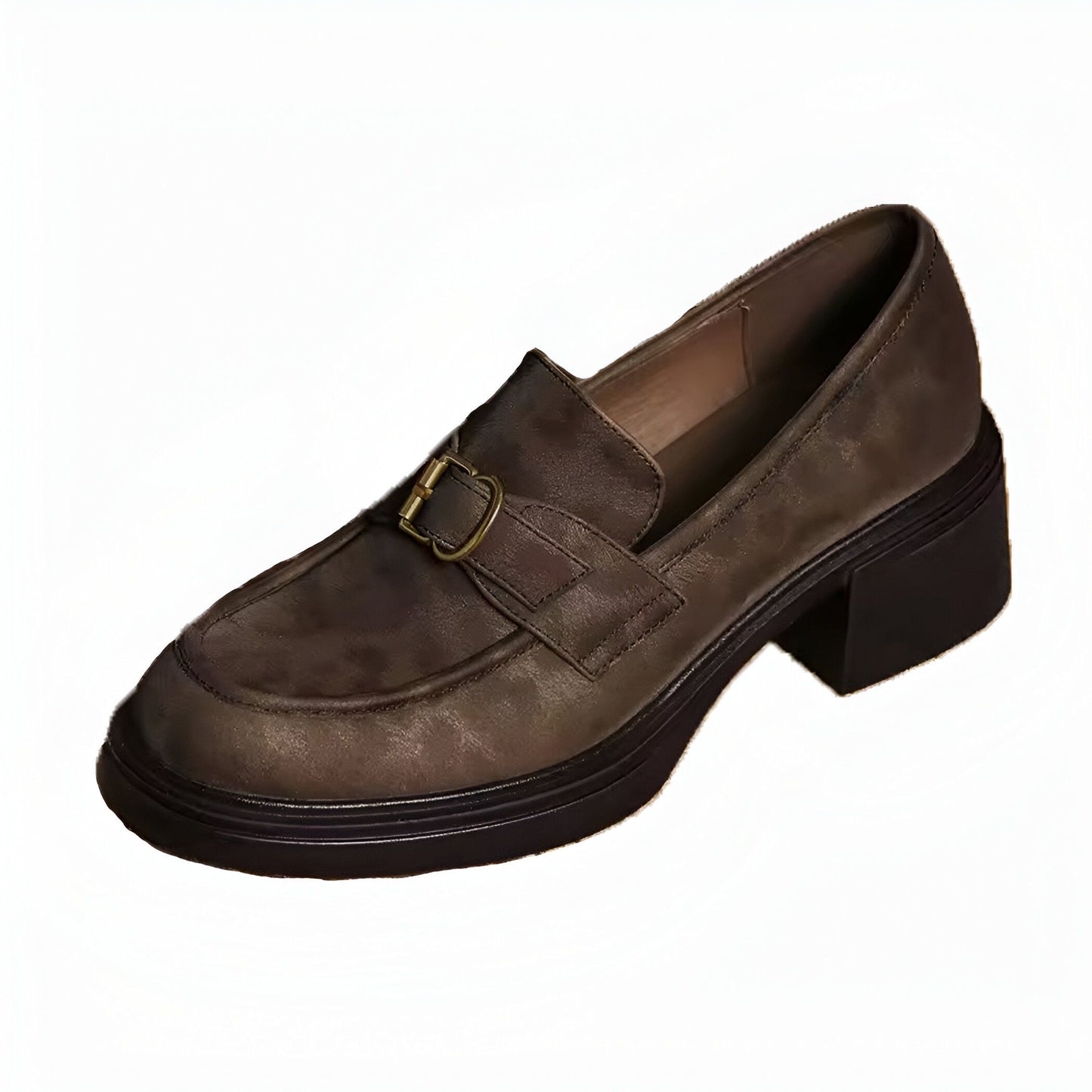 BrandX Mocassins à Talon Simili Cuir Motif Léopard