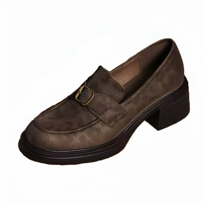 BrandX Mocassins à Talon Simili Cuir Motif Léopard