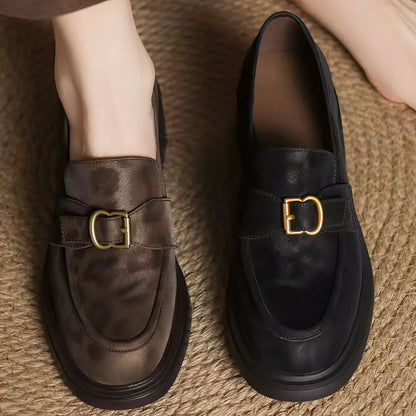 BrandX Mocassins à Talon Simili Cuir Motif Léopard