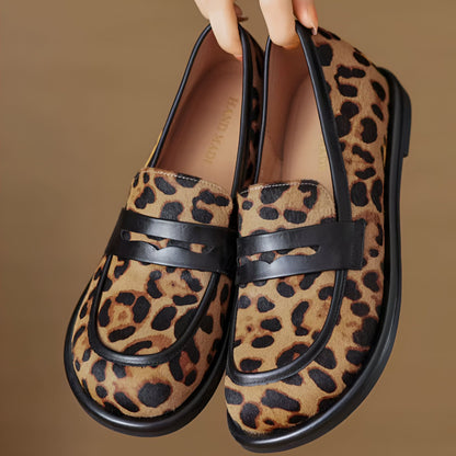 Mocassins Cuir Léopard - Élégant et Souple