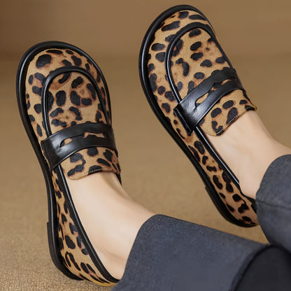 Mocassins Cuir Léopard - Élégant et Souple