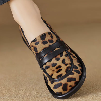 Mocassins Cuir Léopard - Élégant et Souple