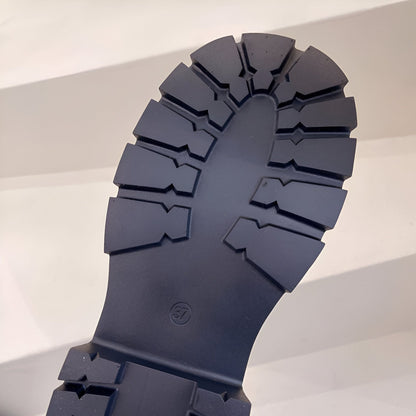 LuxLine Mocassins Femme Verni Plateforme Chaîne