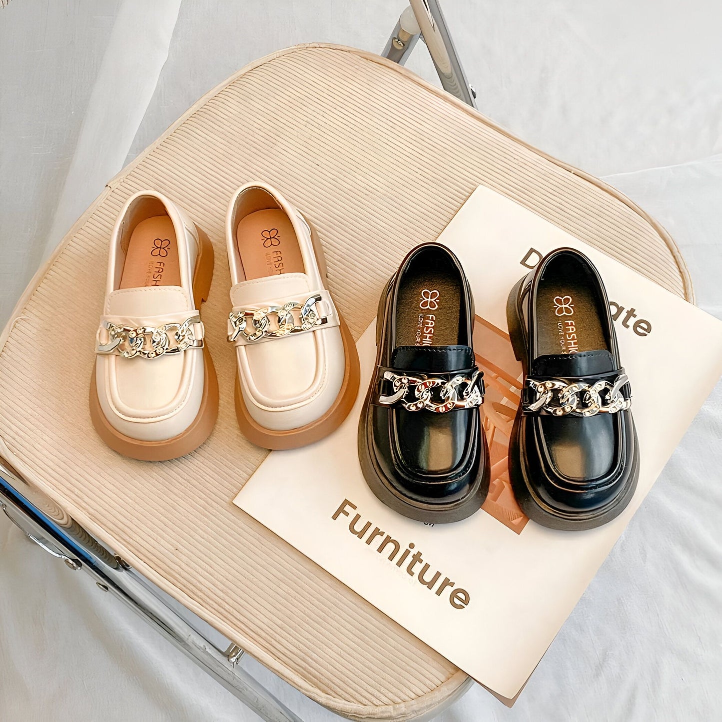NovaLine Mocassins fille cuir synthétique souple