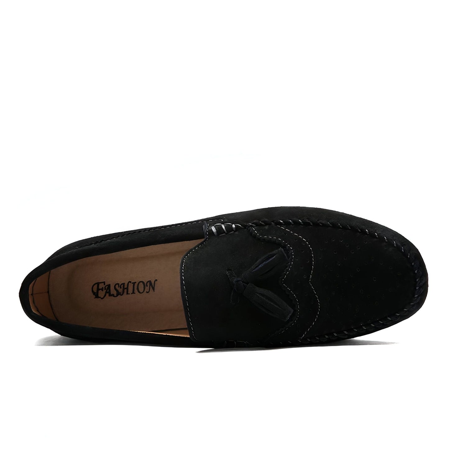 BrandDaim Mocassins Daim Noir Confortables Pour Homme