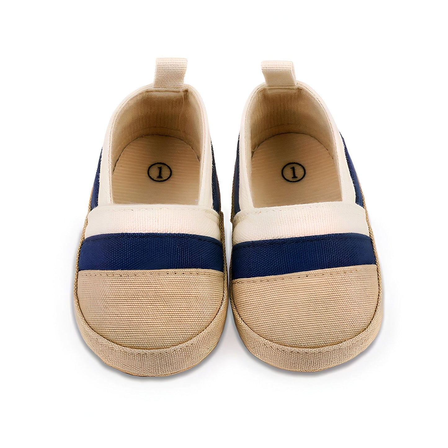 KidoSteps Mocassins Bébé Garçon Toile Rayée Étanche