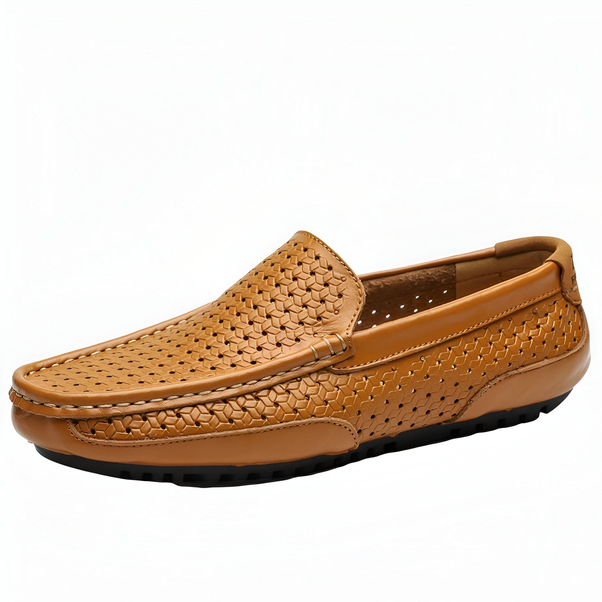 LuxeBrand Mocassins perforés cuir synthétique homme