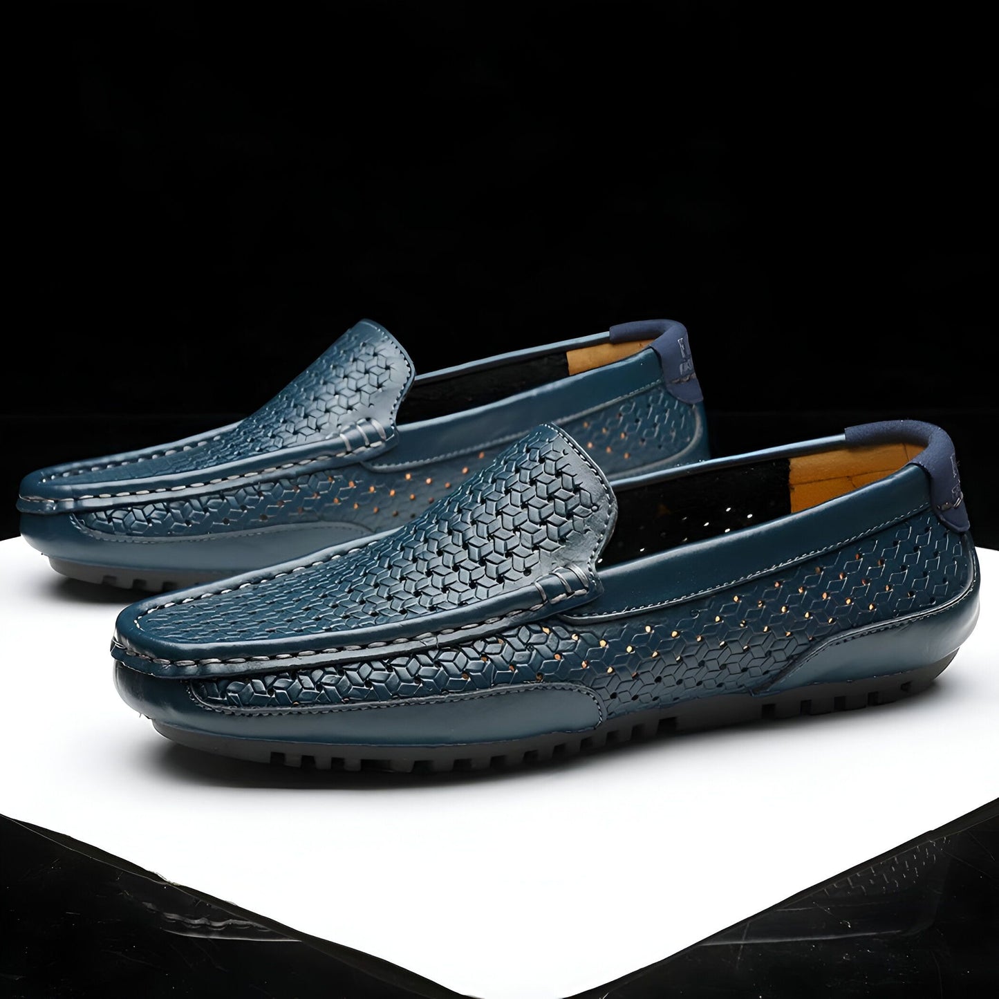 LuxeBrand Mocassins perforés cuir synthétique homme