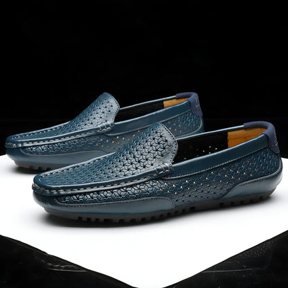 LuxeBrand Mocassins perforés cuir synthétique homme