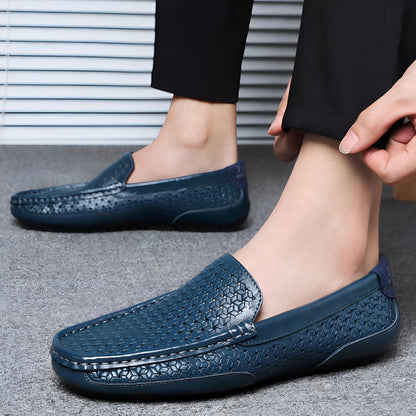 LuxeBrand Mocassins perforés cuir synthétique homme