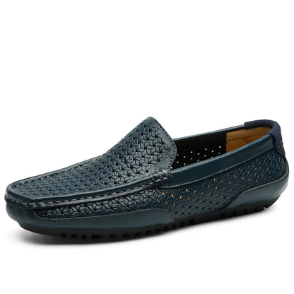LuxeBrand Mocassins perforés cuir synthétique homme