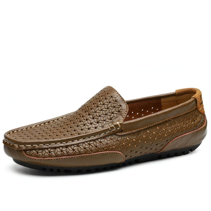 LuxeBrand Mocassins perforés cuir synthétique homme