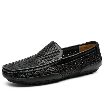 LuxeBrand Mocassins perforés cuir synthétique homme