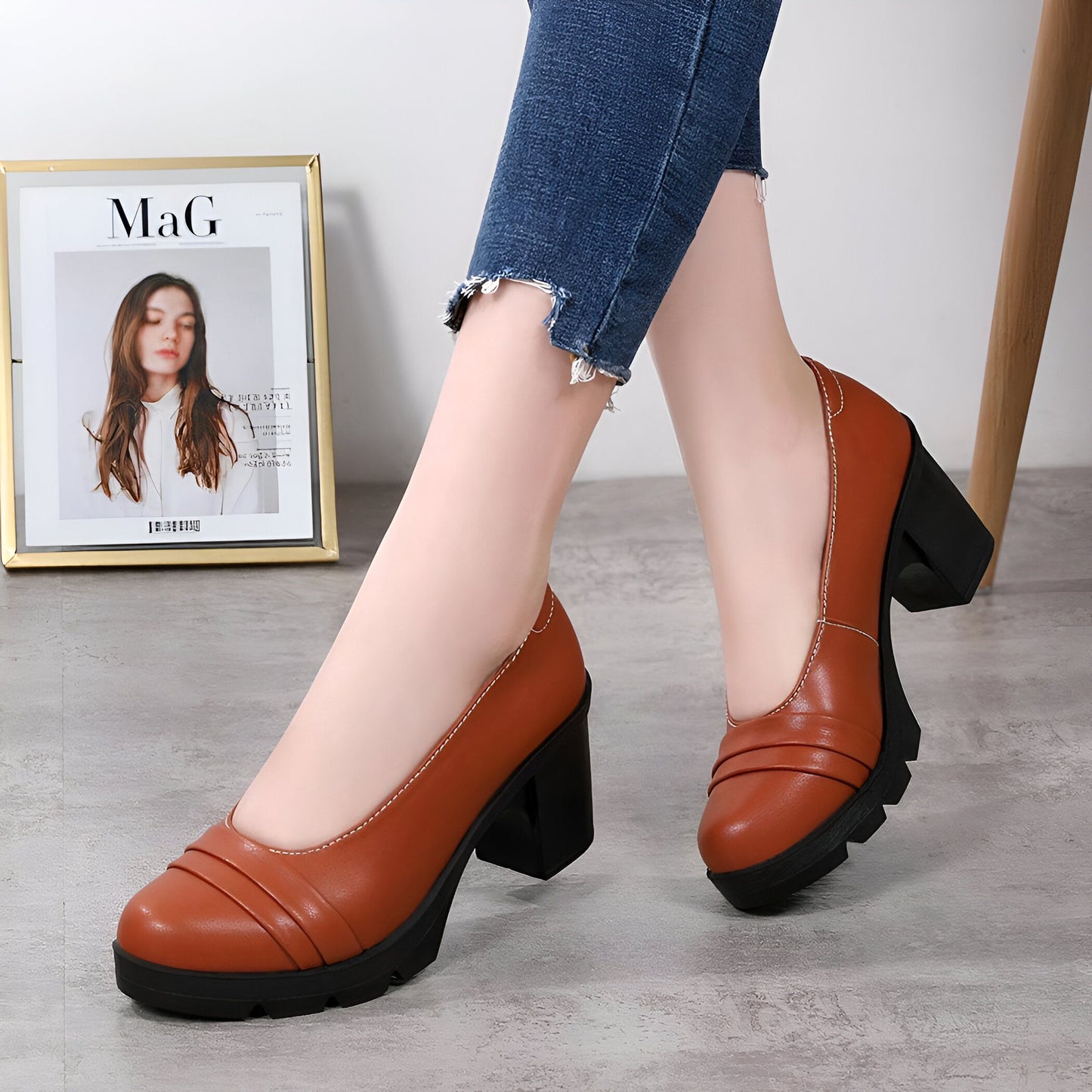 NovaLux Mocassins à Talons Raffinés Pour Femme