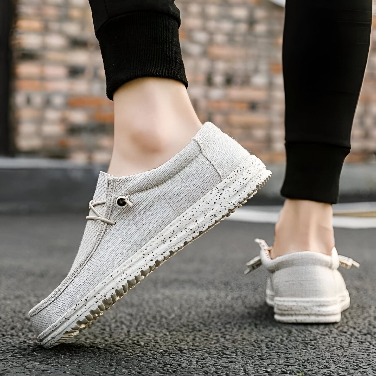 LumenMoc Mocassins Homme Toile Légère Estivale