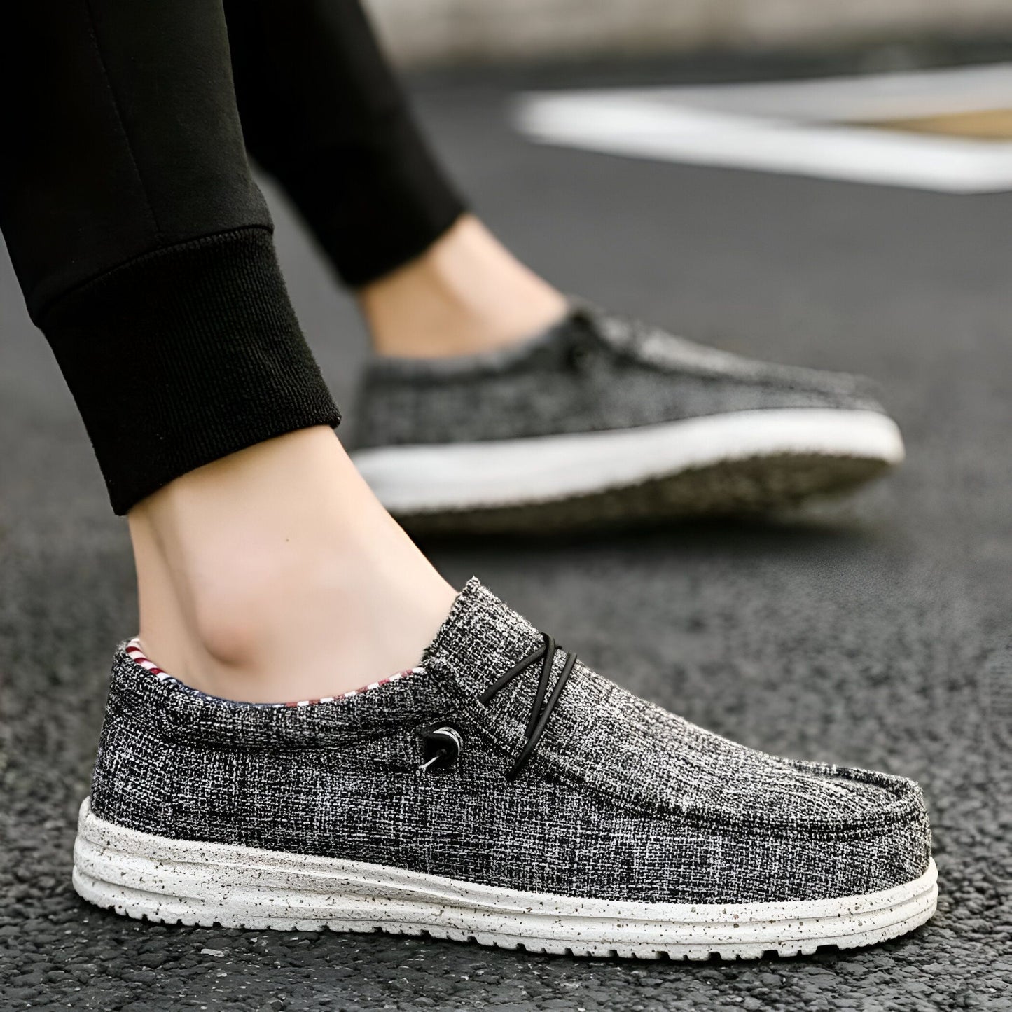 LumenMoc Mocassins Homme Toile Légère Estivale