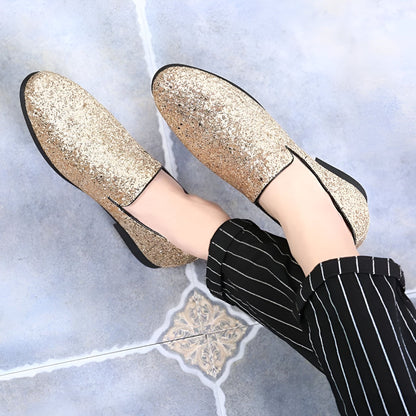 LuxeNova Mocassins Homme Paillettes Élégance Festive