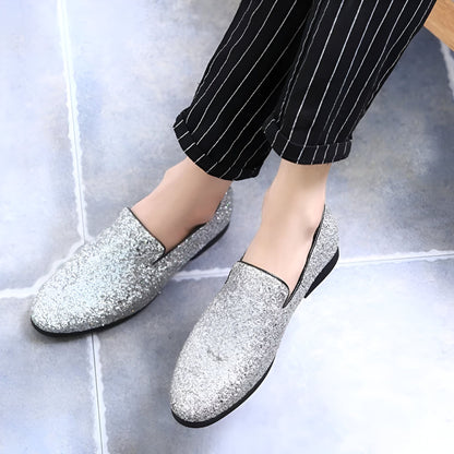 LuxeNova Mocassins Homme Paillettes Élégance Festive