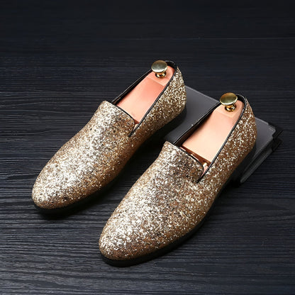LuxeNova Mocassins Homme Paillettes Élégance Festive