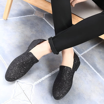 LuxeNova Mocassins Homme Paillettes Élégance Festive