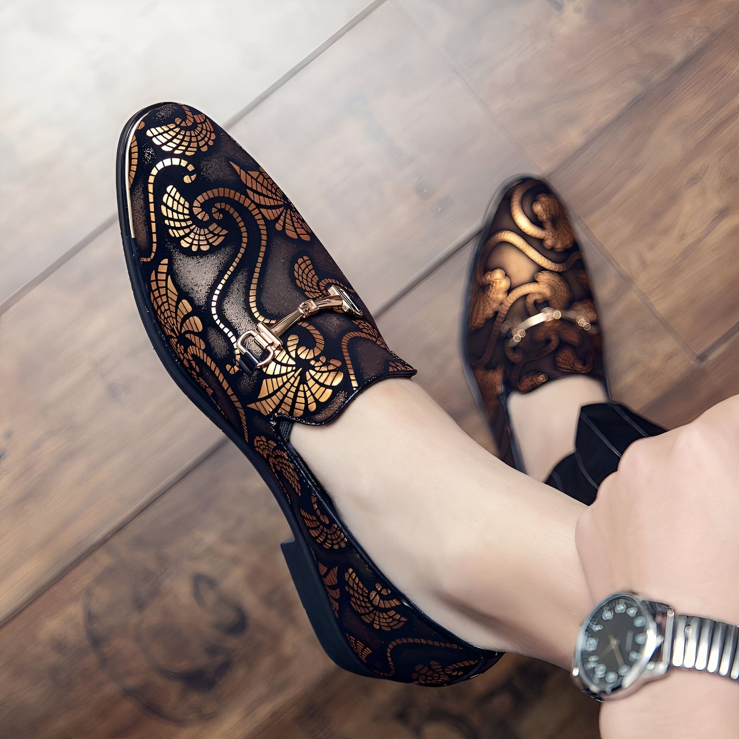 Mocassins Homme Soirée Motif Arabesques | Mocassin