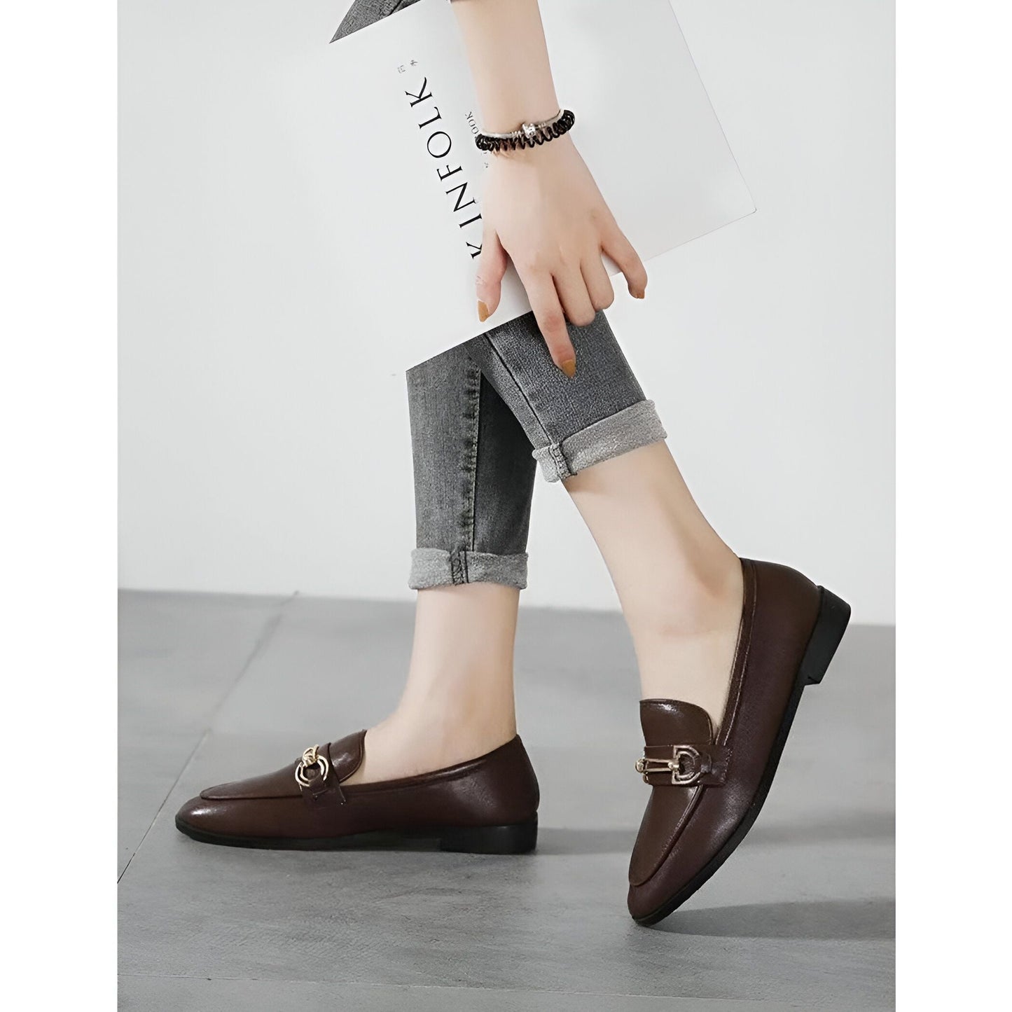 BrandX Mocassins Femme Ville Élégants, Cuir Synthétique