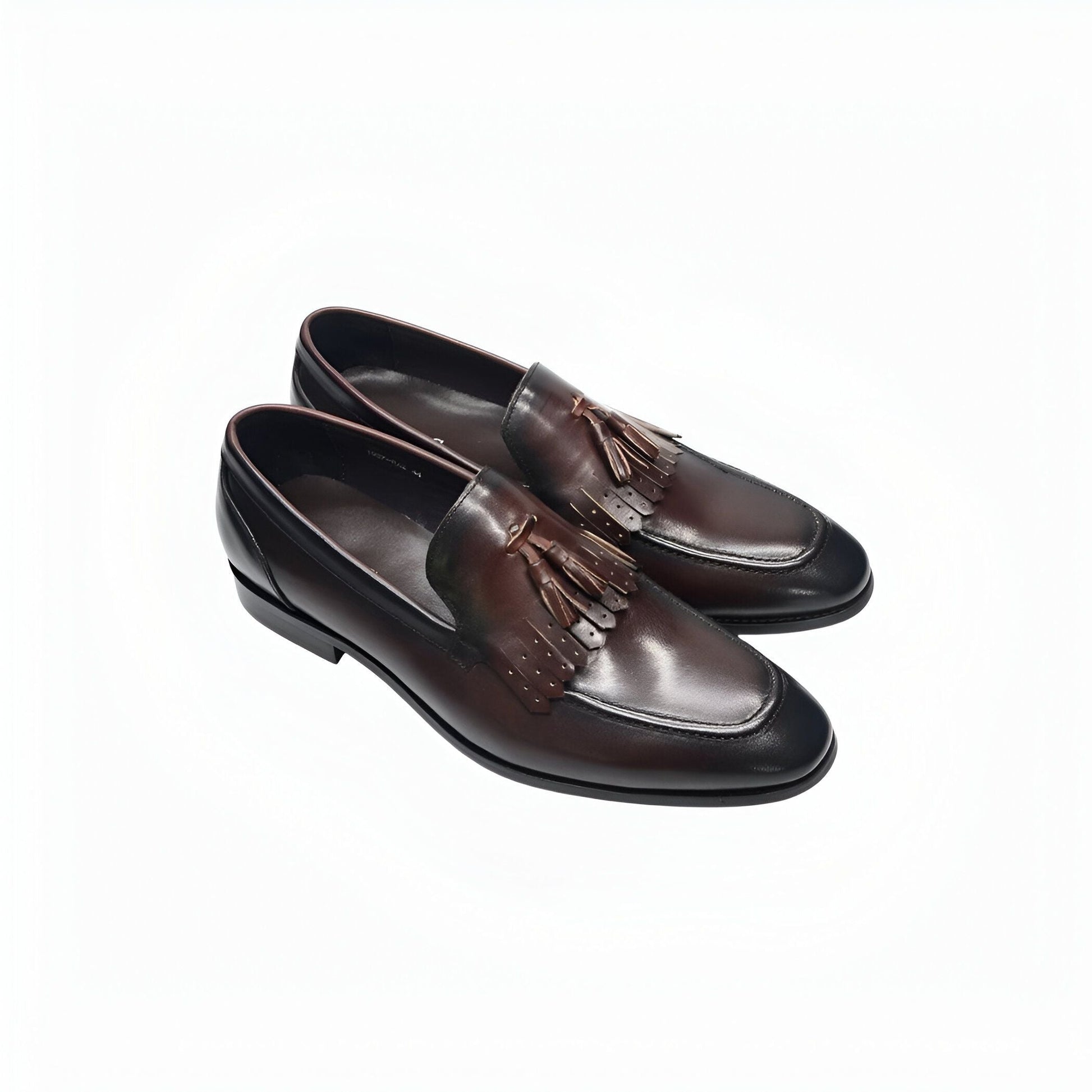 Luxe Mocassins Homme Cuir Brillant à Glands Élégants