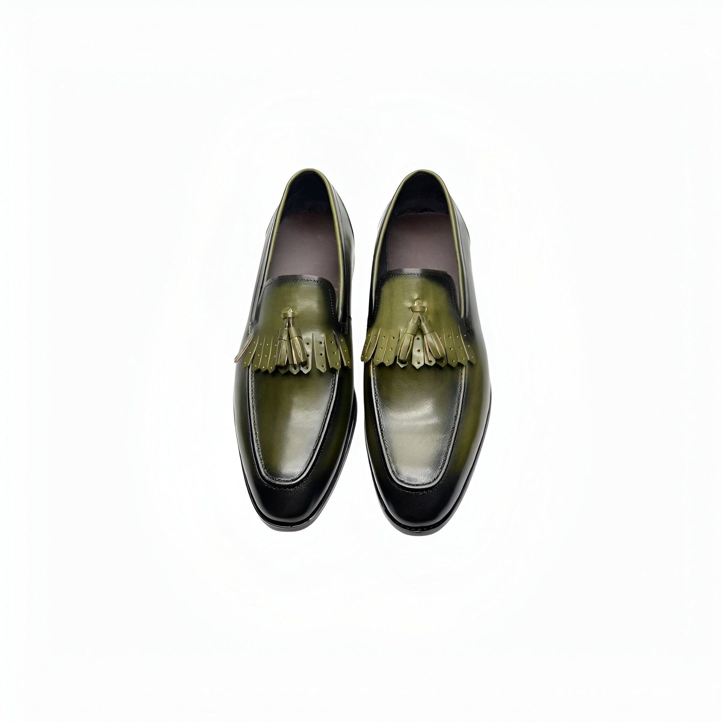 Luxe Mocassins Homme Cuir Brillant à Glands Élégants