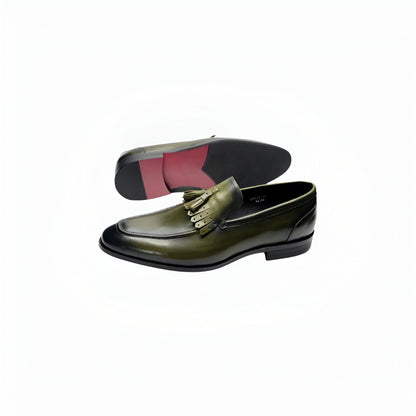 Luxe Mocassins Homme Cuir Brillant à Glands Élégants