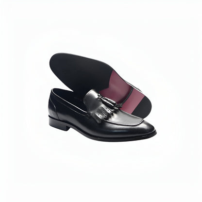Luxe Mocassins Homme Cuir Brillant à Glands Élégants