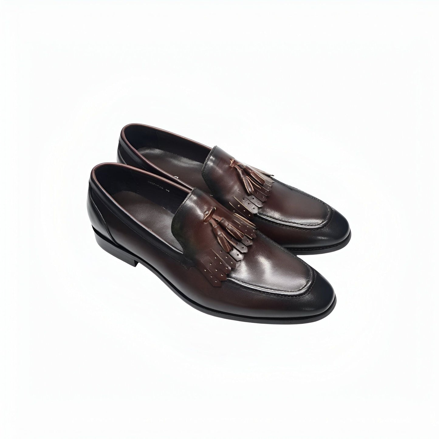 Luxe Mocassins Homme Cuir Brillant à Glands Élégants