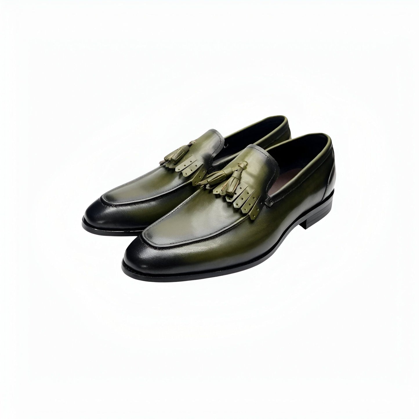 Luxe Mocassins Homme Cuir Brillant à Glands Élégants