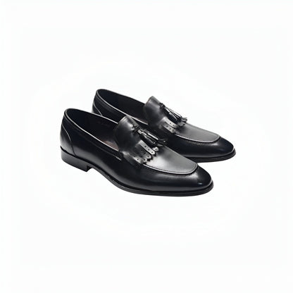 Luxe Mocassins Homme Cuir Brillant à Glands Élégants