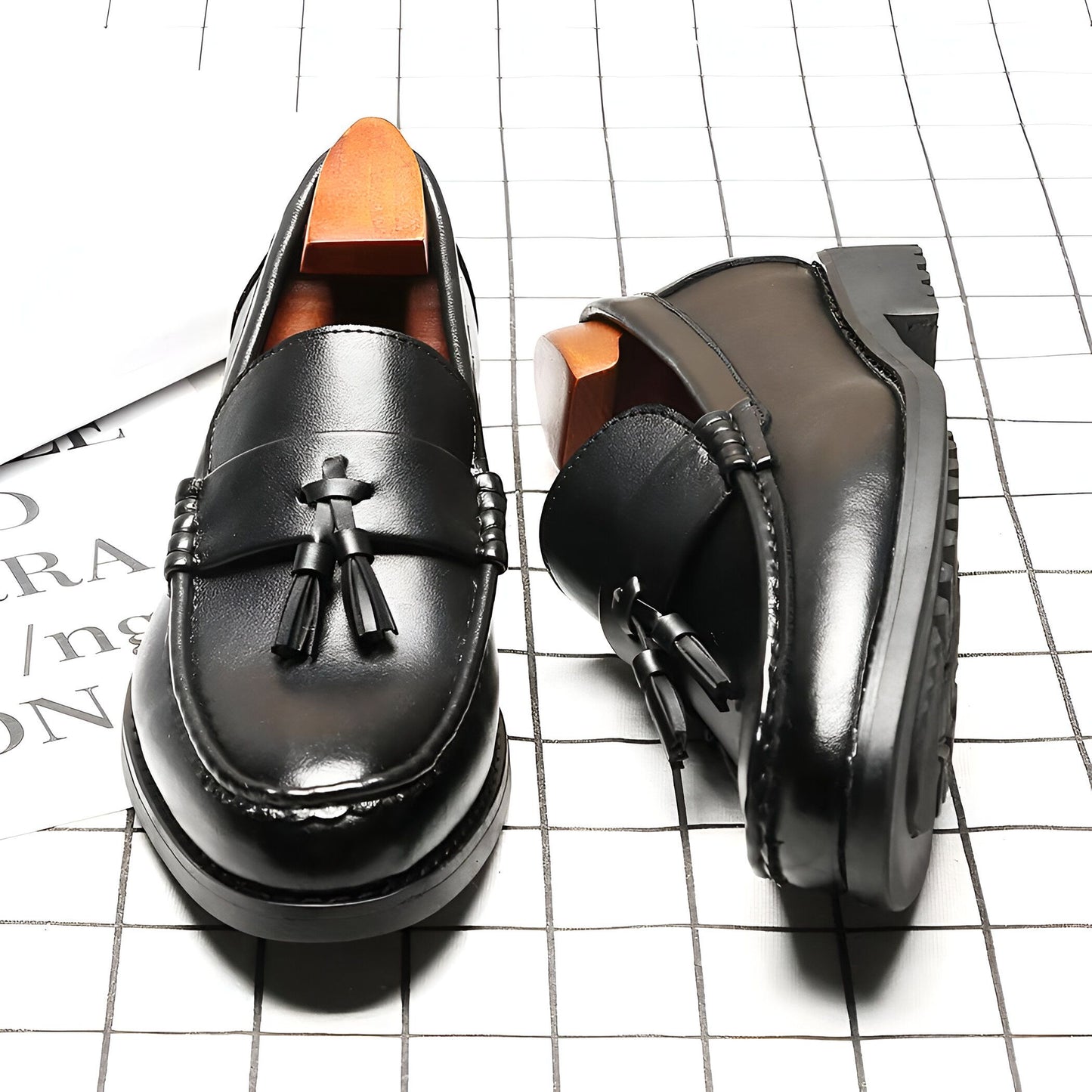 LuxCuir Mocassins Cuir Véritable Homme à Glands