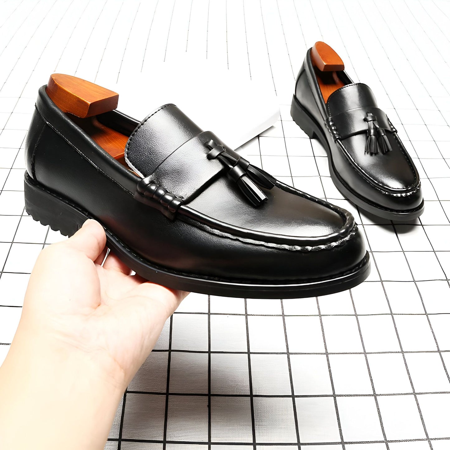 LuxCuir Mocassins Cuir Véritable Homme à Glands