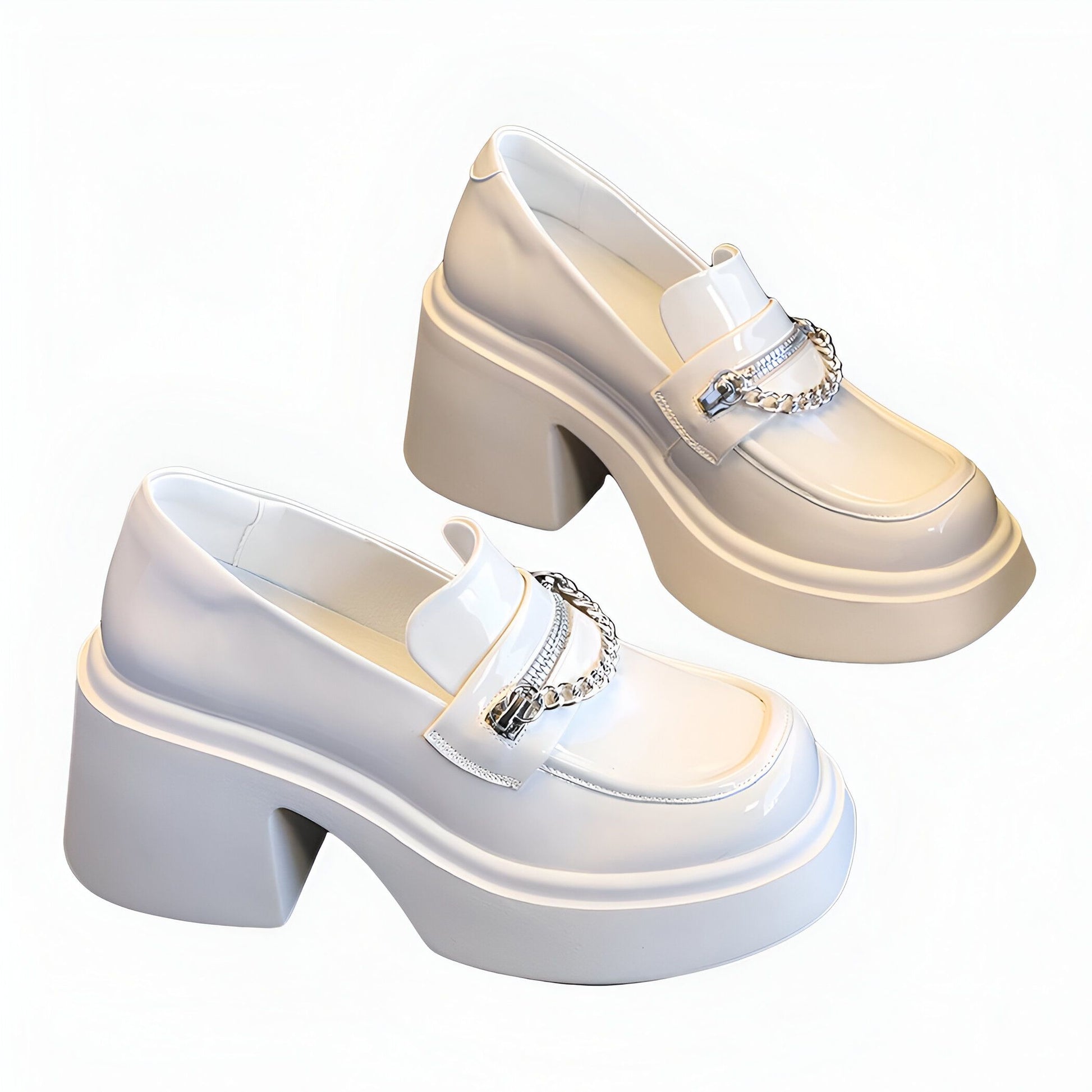 Mocassins Cuir Végan Talons 8cm - Élégance Soignée