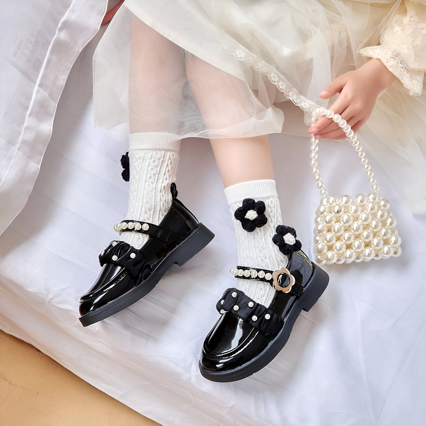 Nexa Mocassins Filles Cuir Synthétique Perles Élégant