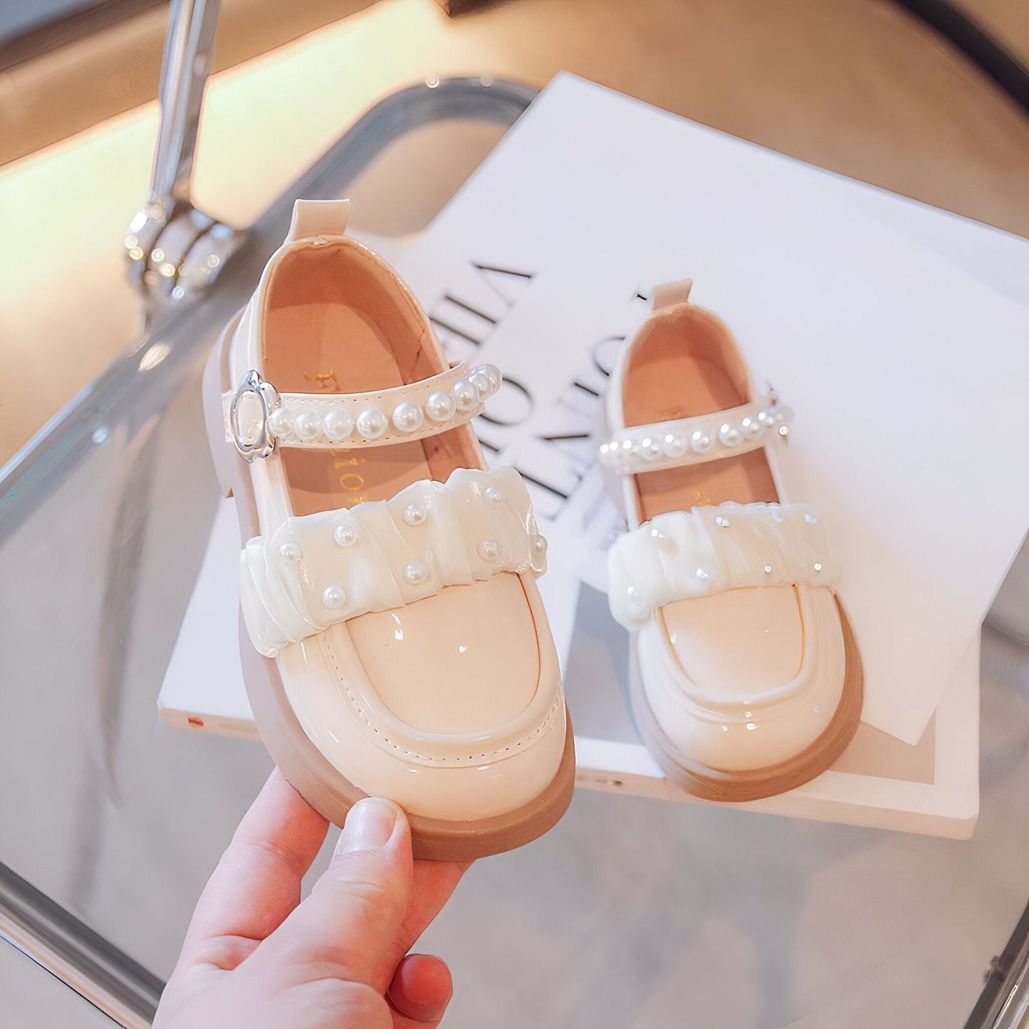 Nexa Mocassins Filles Cuir Synthétique Perles Élégant