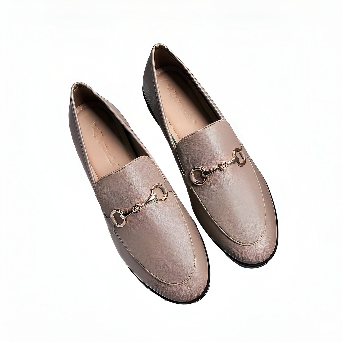 Mocassins Femme Cuir Végan - Détails Dorés Raffinés