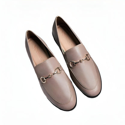 Mocassins Femme Cuir Végan - Détails Dorés Raffinés