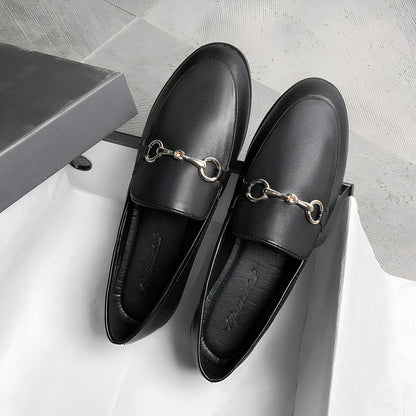 Mocassins Femme Cuir Végan - Détails Dorés Raffinés