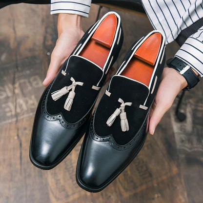 Luxe Mocassins Homme Cuir Véritable à Glands Stylés