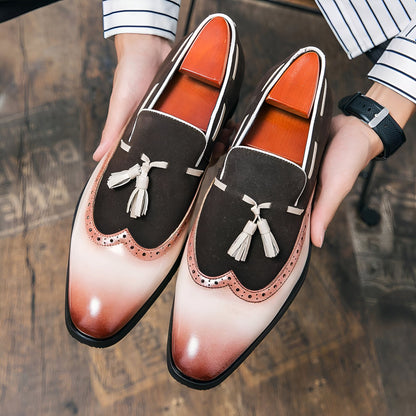 Luxe Mocassins Homme Cuir Véritable à Glands Stylés