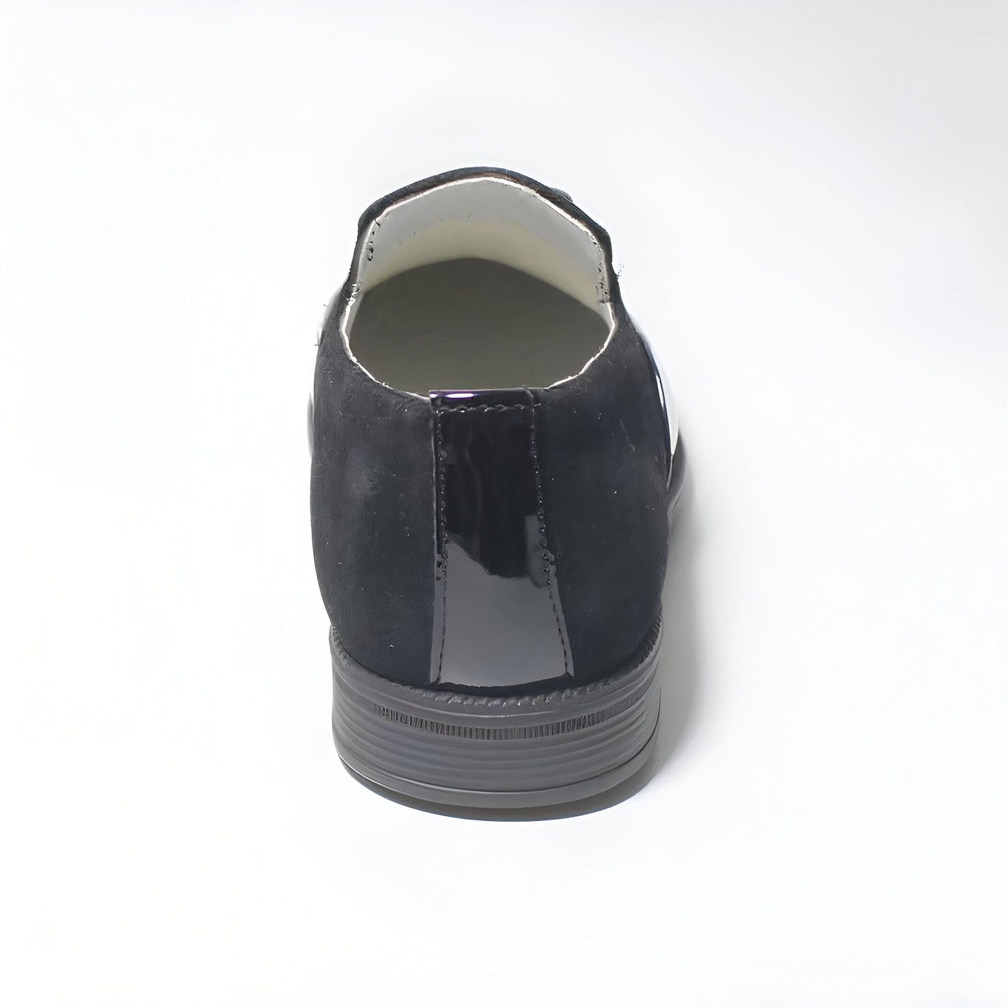 LuxeKids Mocassins garçon cuir noir pampilles