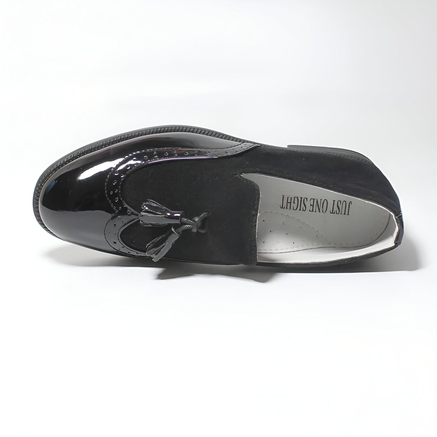 LuxeKids Mocassins garçon cuir noir pampilles