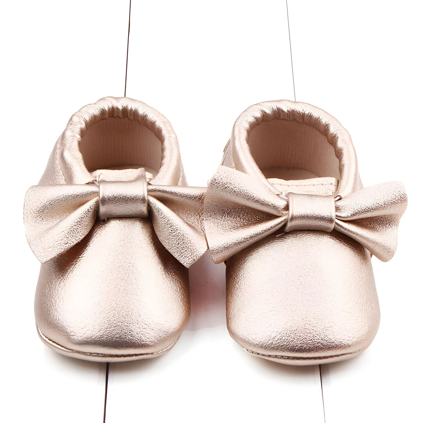 LuxeKid Mocassins bébé fille cuir végan nœud doux